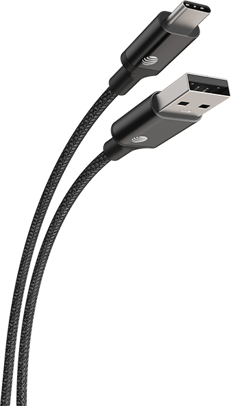 AT&T 6ft USB A to Type C Cable - Black